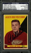 1958 TOPPS #52 ALEX DELVECCHIO PSA/DNA AUTOGRAPHED HQ SIGNED CENTERED NICE CARD
