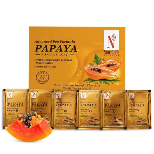 NutriGlow NATURAL'S Advanced Pro Formula Papaya (2 PC X 60 gramos) Facial Kit - Picture 1 of 11