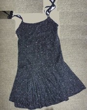 Ice or Roller Skating Skater Party Dress Grey Glitter XS S