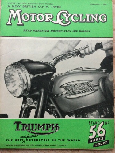 Motorcycling Magazine - 1 November 1956 - Velocette OHV Twin, Bond Minicar