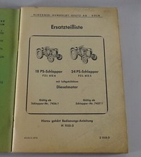 Teilekatalog / Ersatzteilliste Deutz 18 / 24 PS Schlepper von 1956