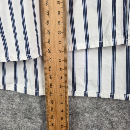 Tommy Hilfiger Shirt Mens Medium White Blue Striped Button Up Long Sleeve 11264 - Picture 6 of 11