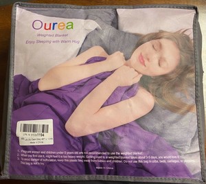 Ourea Weighted Blanket anxiety 10 lbs, 48” x 72”, Twin Size Evenly