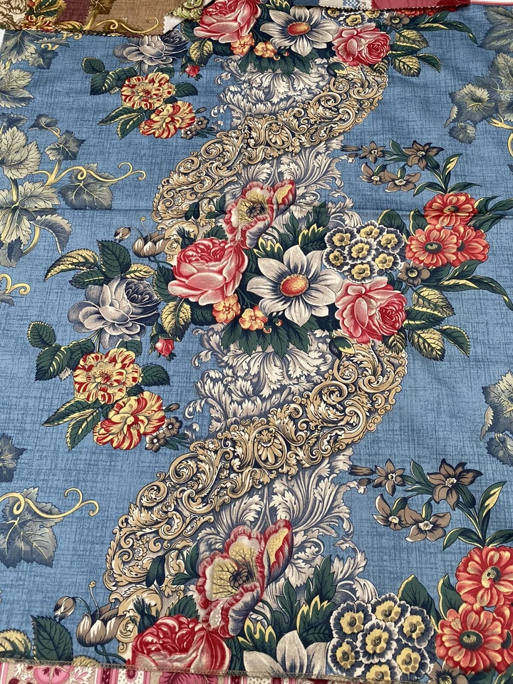 Brunschwig & Fils Mon Amie Cleo Cotton Floral Chintz Sample Fabric 27”x34” - Image 4 of 4