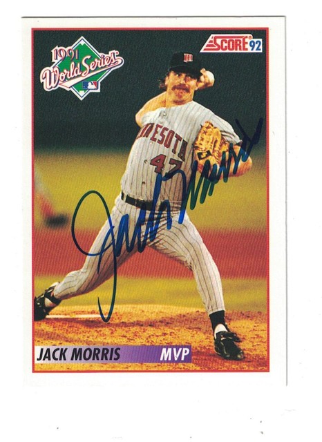 Jack Morris AUTOGRAPHED 1992 SCORE ROOKIE TRADED CARD SIGNED 