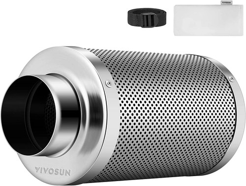 VIVOSUN 4/6/8" Air Carbon Filter 38mm Charcoal Bed w/ Pre-Filter for Inline Fan - Picture 5 of 13