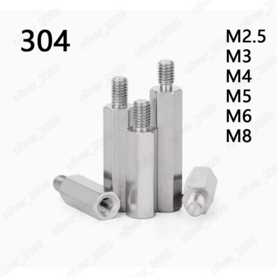 Male-Female 304 Stainless Steel Hex Column Standoff Support Spacer M2/M3/M4-M10