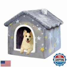 Dog House Indoor, Foldable Soft Kennel Bed Warm Cat Nest Puppy Cave with Cush