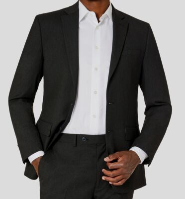 $198 Van Heusen Men's Gray Plain Slim-Fit Sport Coat Suit Jacket - Main Image