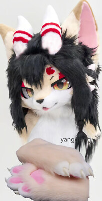 Fursuit Long Fur Husky Fox Mascot Head Party Halloween Fur Cosplay-Promotion