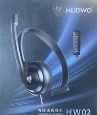 NUBWO USB Headset with Microphone for Laptop PC, headphones Noise Black 