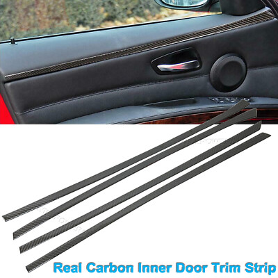 Real Carbon Fiber Interior Inner Door Strip Trim Fits 06-11 E90 E91 335i M3