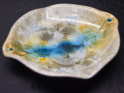 #ad Bill Campbell Crystalline Flambeaux Glaze Art Pottery Bowl 11quot; Centerpiece $169.98