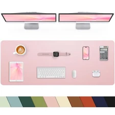 Extra Large Leather Desk Protector Office Mat Mouse & Laptop Pad Non-Slip Blo...