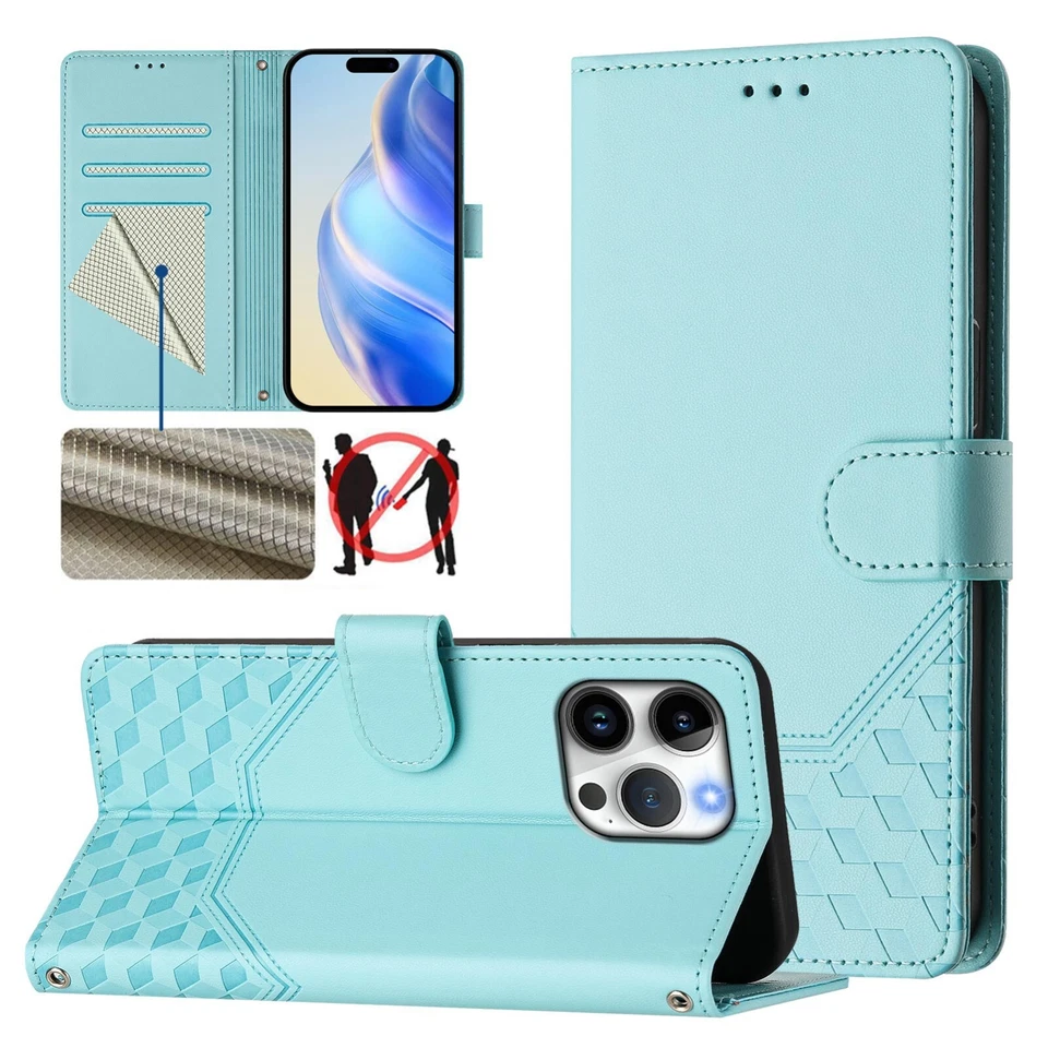 For iPhone 16 15 14 13 12 11 Pro Max SE 7/8 XR XS Case Leather Wallet Flip Cover - Image 2 of 4