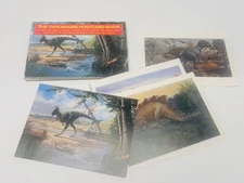 Vintage Dinosaur Postcard Book 1987 Running Press with 28 Postcards *FLAWS* BN18