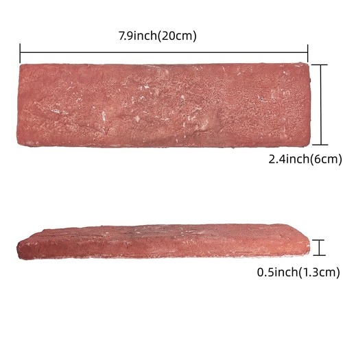 20 Pcs Red Thin Brick Veneers, 2.4" x 7.9" Wall, 3D Faux for Kitchen Backspla... - Picture 2 of 6