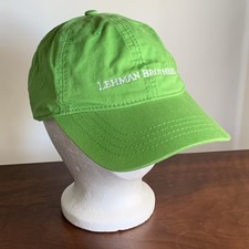 Vintage Lehman Brothers Tennis Hat Green Embroidered Dad Hat Cotton