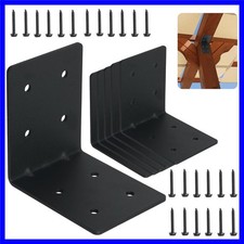 6-Pack 4"x4"x3-1/8 Heavy Duty Steel Corner Bracket, L Right Angle Bracket, Th...