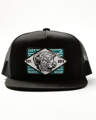 Lazy J Ranch Wear Boys' Iron Horn Ball Cap - YTHBLK-IH