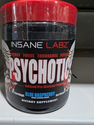 Insane Labz Pre Workout Powder Blue Raspberry Flavor 30 Serv *EXP 1/2028*