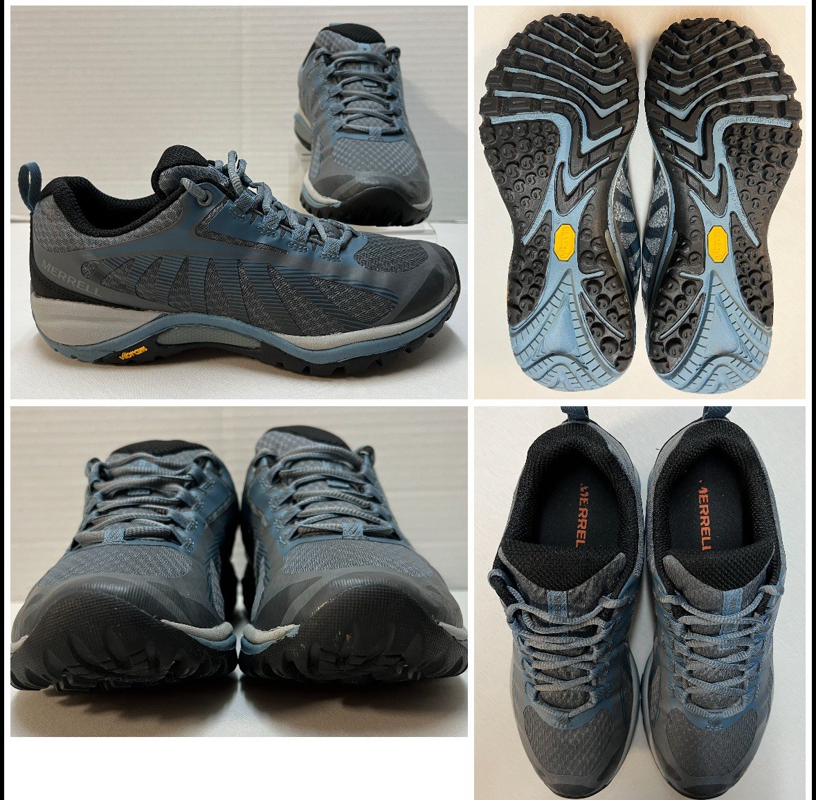 Merrell Siren Edge 3 scarpe da trail donna 6 5 escursionismo J0344 Vibram grigio blu usate in ottime condizioni