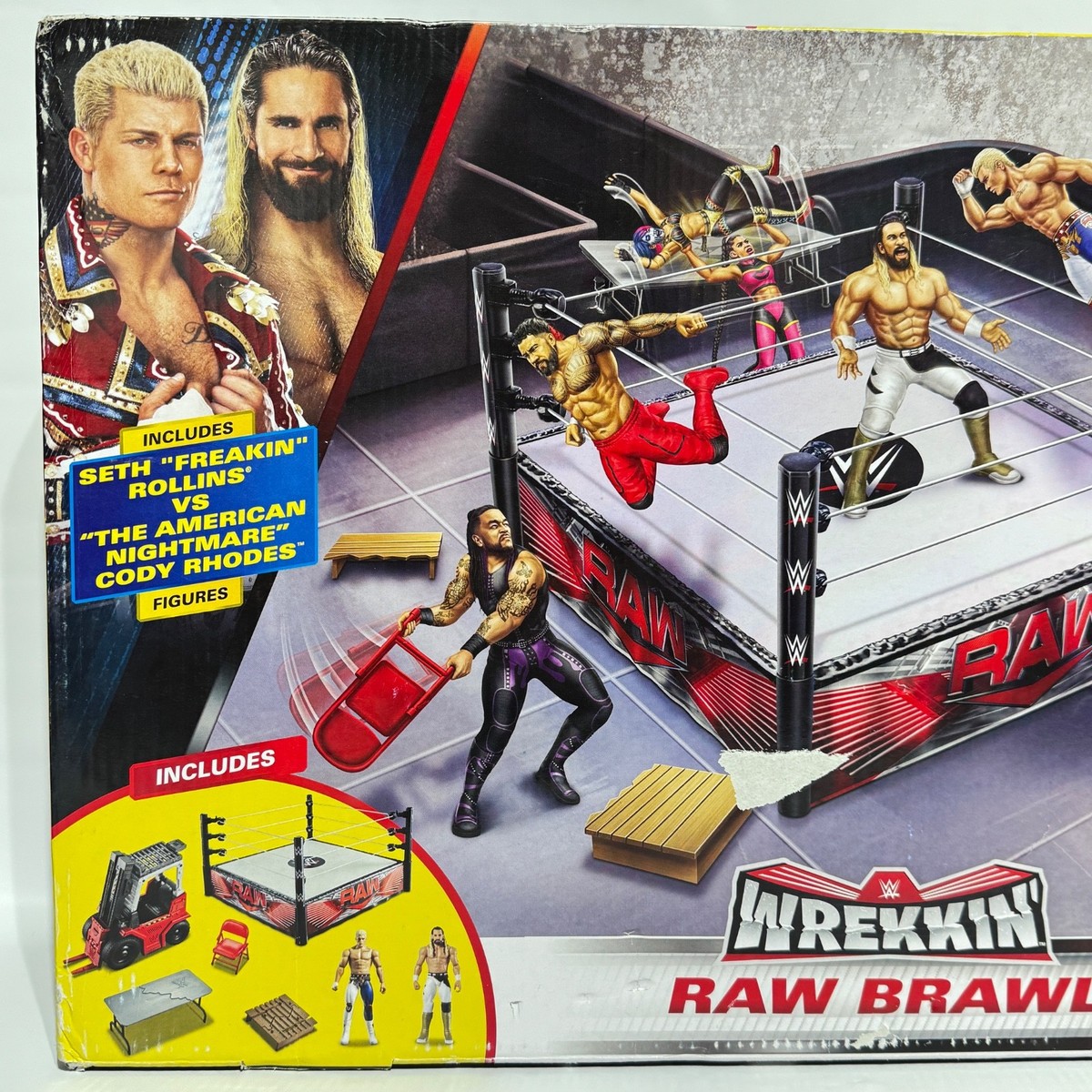 WWE Wrekkin' Raw Brawl Wrestling Ring & Figures 2024 Mattel WWE Wrekkin' Raw Brawl Wrestling Ring & Figures 2024 Mattel