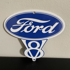 VINTAGE FORD GASOLINE MOTOR OIL PORCELAIN SIGN