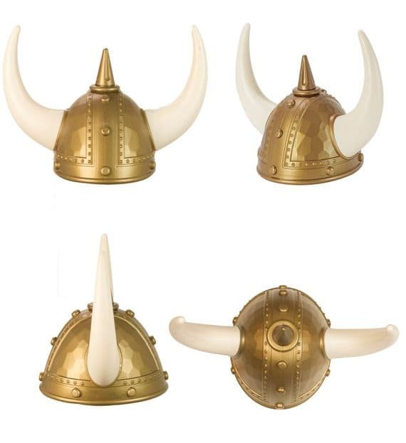 Childs Hard Plastic Gold Spiked Viking Helmet