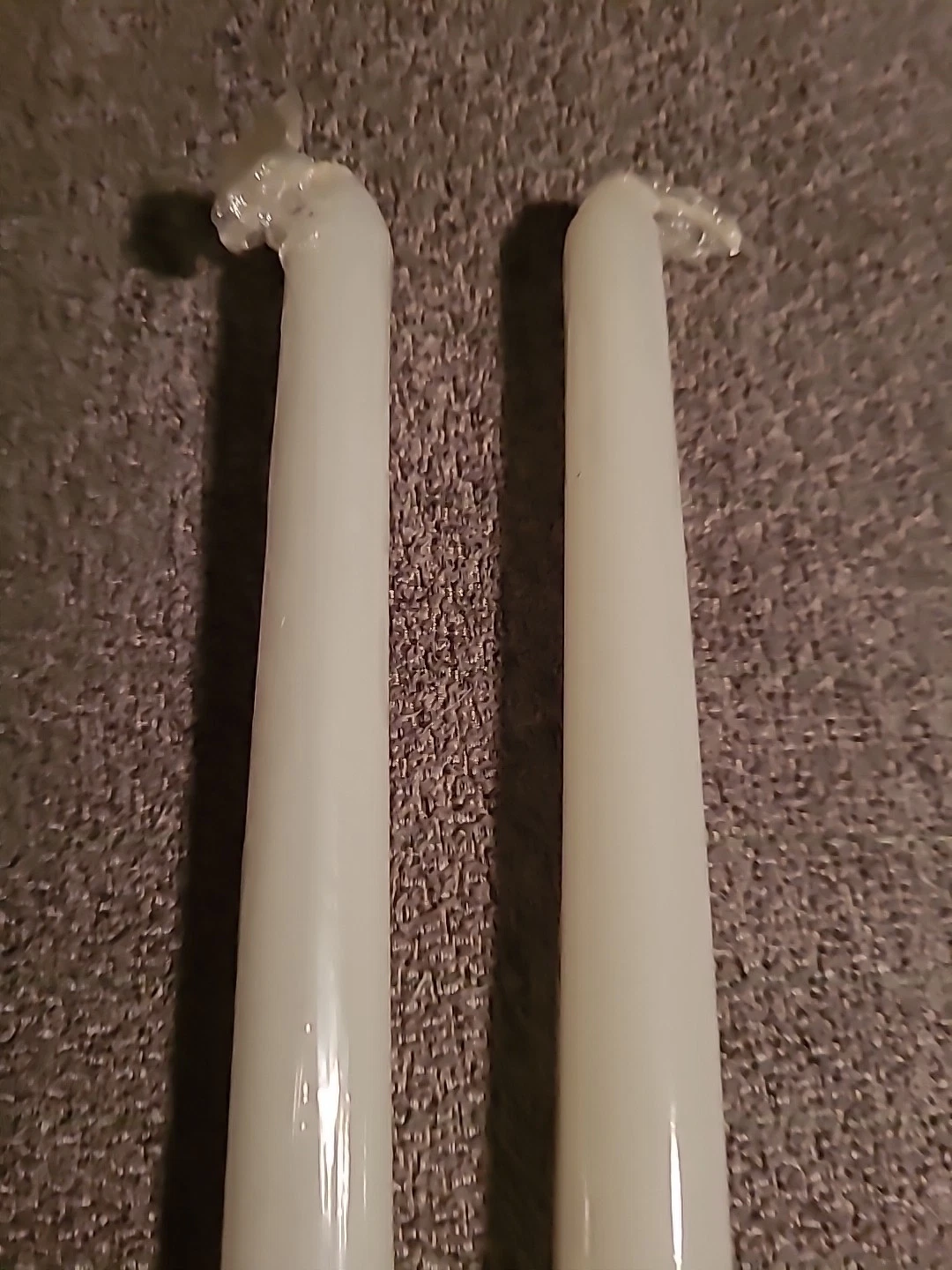 Vtg Set 2 Taperd Candles 12" White Holiday Party Decor Table NEW Round Unscented - product detail image 3
