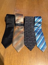 Men  s Silk Tie Lot of 4 Alfani Michael Kors Italy Printed Hand Finished