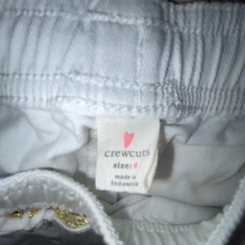 Crewcuts White Girl’s size 8 Drawstring 99% Cotton Shorts Reimagined J.Crew - Picture 2 of 6