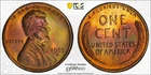 1955-D Lincoln Wheat Cent, Gorgeous Double-Sided Toning, TrueView, PCGS MS65RB