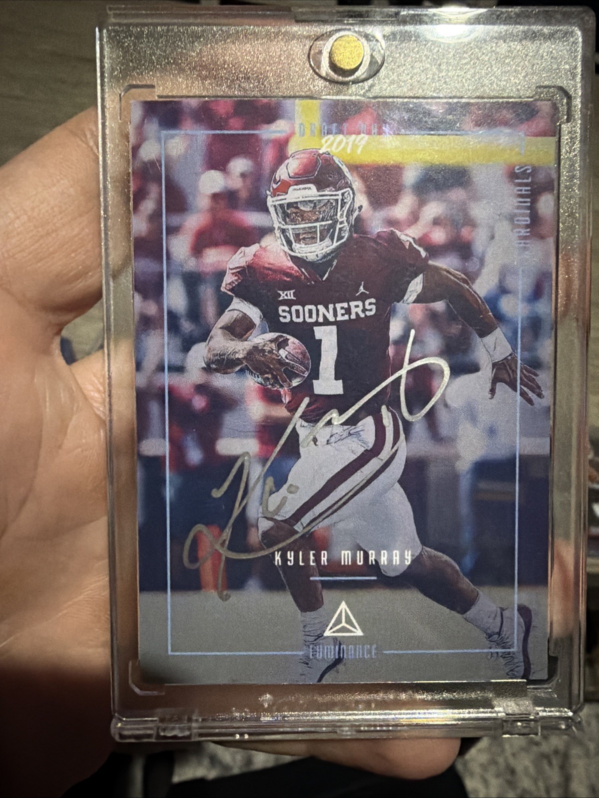 Kyler Murray Panini Luminance Draft Day Signatures #DDSKM Silver Ink
