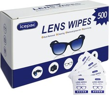 Lens Wipes for Eyeglasses, Eyeglass Lens Cleaning Wipes Pre-moistened Individual