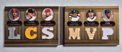 2007 Topps Triple Threads Double Combo Relics Booklet 8/9 David Ortiz Pujols MVP