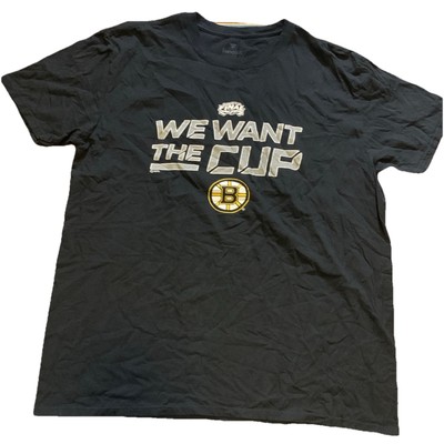 Boston Bruins Shirt 2019 Stanley Cup Finals We Want the Cup Fanatics Sz XL NWOT