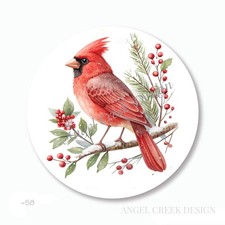 AWESOME HOLIDAY CARDINAL SCRAPBOOK STICKERS ENVELOPE SEALS CHRISTMAS FAVORS