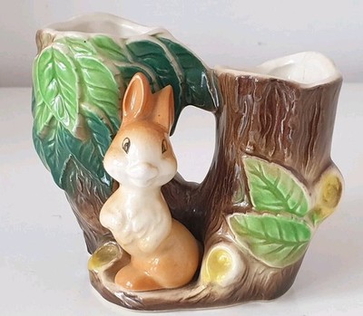 Hornsea Keramik Hase Häschen Baum Vase Doppelflöte Keramik Nr.25 Vintage