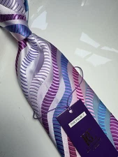 NWT VERSE 9 MULTI COLOR GEOMETRIC STYLE PRINT SILK DESIGNS NECK TIE & HANKY