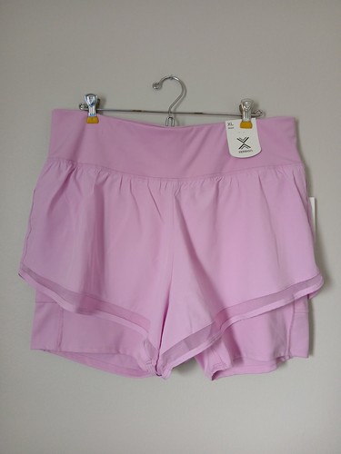 NWT Xersion Womens Active Wear Layered Shorts XL Midrise Quick Dry Pockets $37