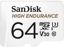 SanDisk 64GB High Endurance microSDHC C10, U3, V30, 4k UHD Memory Card with