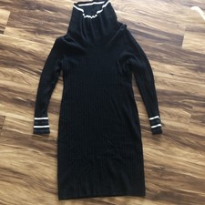 Tommy Hilfiger Dress Lg Cable Knit Sweater Cowl Neck Long Sleeve navy blue