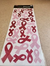 Me & My Big Ideas/Mambi Sticks~Breast Cancer Awareness Pink Ribbons Glittery 