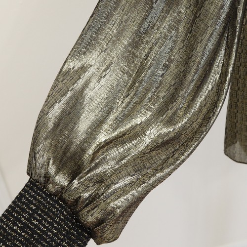 Derek Lam 10 Crosby Sz 0 Silk Blend Gold Metallic Blouse Ruffle Party Formal NYE - Picture 8 of 17