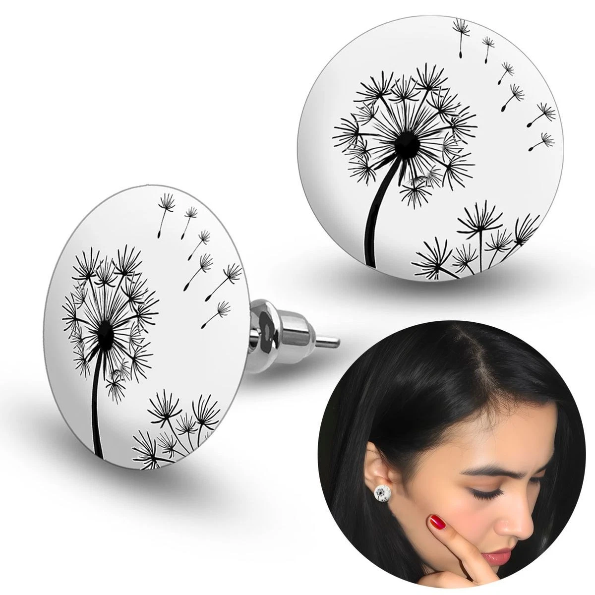 Orecchini A Cerchio Scacchiera Bianco E Nero In Acrilico - Boho Vintage, Fatti A Mano, Gioielli Per Donna E Ragazza - 6