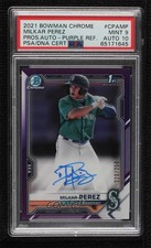2021 Bowman Chrome Prospect Purple Refractor Milkar Perez PSA 9 MINT Auto 0sf1