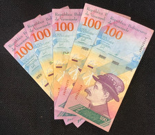 (5)x Venezuela 2018 100 Bolivares Bolivar Monkey Banknotes World Currency LOT