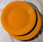 Set of 2 Fiesta Dinner Plates Tangerine Orange - 10.5" Retired Fiestaware HLC US