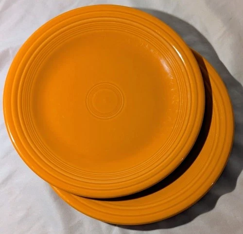Set of 2 Fiesta Dinner Plates Tangerine Orange - 10.5" Retired Fiestaware HLC US